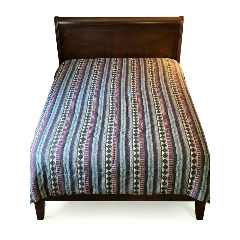 Vintage 90s Springs Southwestern Twin Comforter Set Teal Purple Geometric Aztec